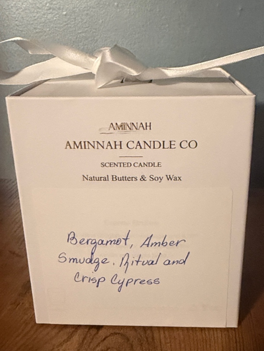 Aminnah Candle Co Bergamot, Amber Smudge, Ritual & Crisp Cypress Scented Candle - Picture 1 of 2